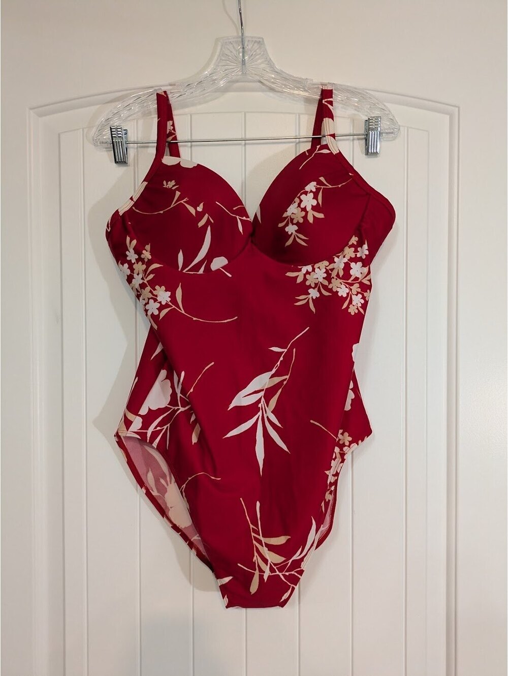 Shape FX Floral Swimsuit Size 16T Red
